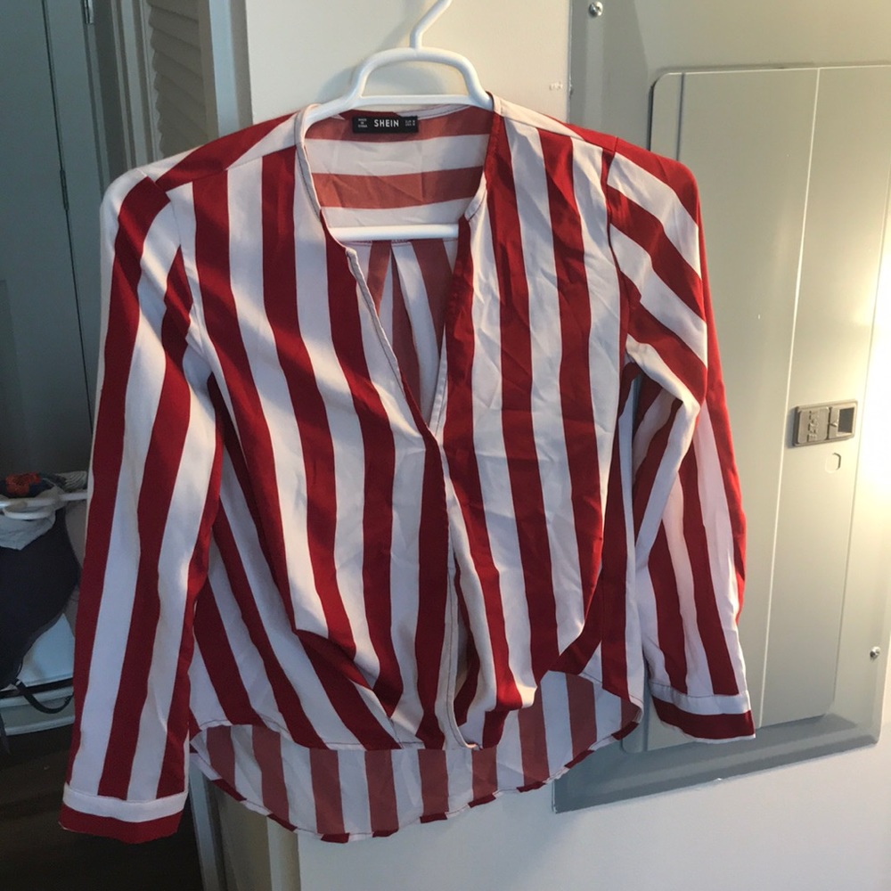 Red white striped shirt